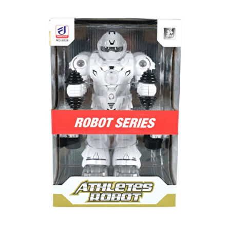 Kız Erkek Çocuk Oyuncak Işıklı Sporcu Atletik Robot 26cm Kız Erkek Çocuk Oyuncak Eğitici Eğlenceli O