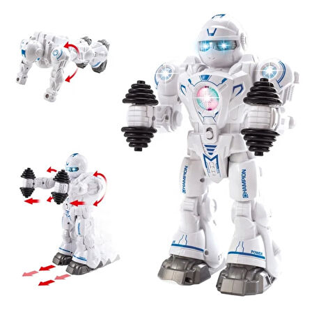 Kız Erkek Çocuk Oyuncak Işıklı Sporcu Atletik Robot 26cm Kız Erkek Çocuk Oyuncak Eğitici Eğlenceli O