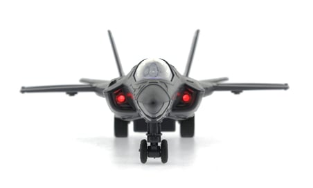 Kız Erkek Çocuk Oyuncak Çek Bırak Metal F-35 Benzeri Koyu Gri Savaş Uçağı Sesli Işıklı Kız Erkek Çoc