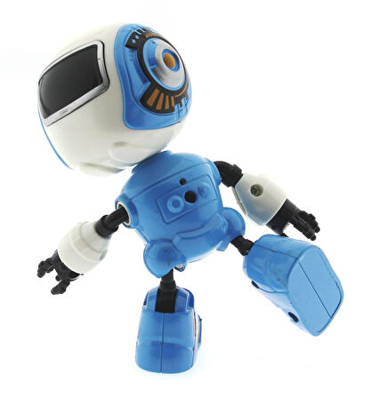 Kız Erkek Çocuk Oyuncak Dekoratif Sesli Işıklı Mini Sevimli Mavi Robot Kız Erkek Çocuk Oyuncak Eğiti