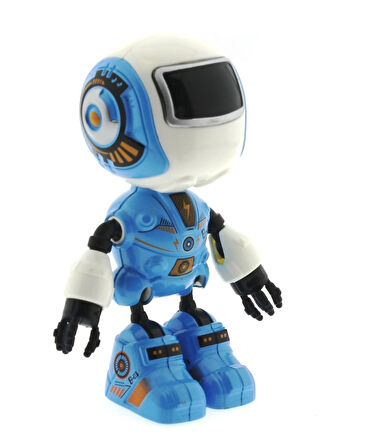 Kız Erkek Çocuk Oyuncak Dekoratif Sesli Işıklı Mini Sevimli Mavi Robot Kız Erkek Çocuk Oyuncak Eğiti