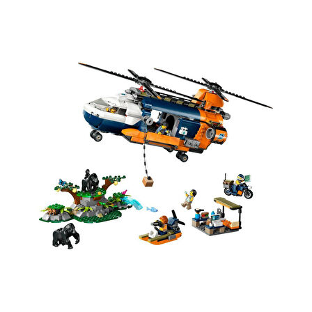 Kız Erkek Çocuk Oyuncak 60437 City Orman Kaşifinin Helikopteri Kamp Yerinde 881 parça +8 yaş Kız Erk
