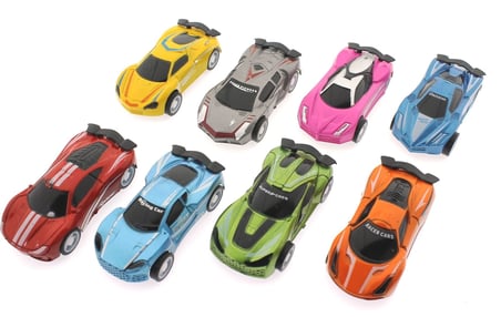 Kız Erkek Çocuk Oyuncak Road Masters 8'li Plastik Yarış Arabaları Kız Erkek Çocuk Oyuncak Eğitici Eğ