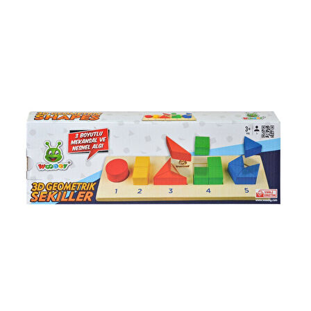 Kız Erkek Çocuk Oyuncak 125 Woodoy 3D Yapboz Geometrik Şekiller Bultak Kız Erkek Çocuk Oyuncak Eğiti