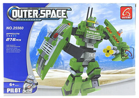 Kız Erkek Çocuk Oyuncak Ausini Outer Space 276 Parça Yeşil Robot Kız Erkek Çocuk Oyuncak Eğitici Eğl