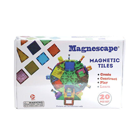 Kız Erkek Çocuk Oyuncak 8820 Magnescape Manyetik Tiles 20 Parça Kız Erkek Çocuk Oyuncak Eğitici Eğle
