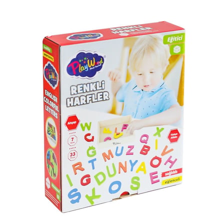 Kız Erkek Çocuk Oyuncak ONY-402 Ahşap Renkli Harfler 33 Parça Kız Erkek Çocuk Oyuncak Eğitici Eğlenc