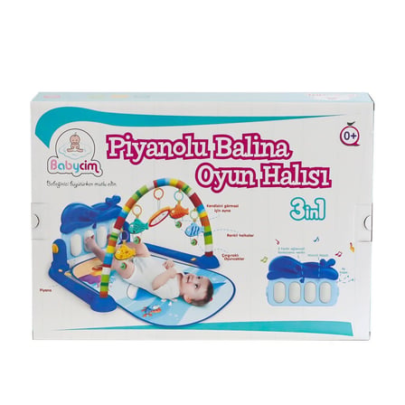 Kız Erkek Çocuk Oyuncak HE0631 Babycim Pianolu Balina Oyun Halısı Kız Erkek Çocuk Oyuncak Eğitici Eğ