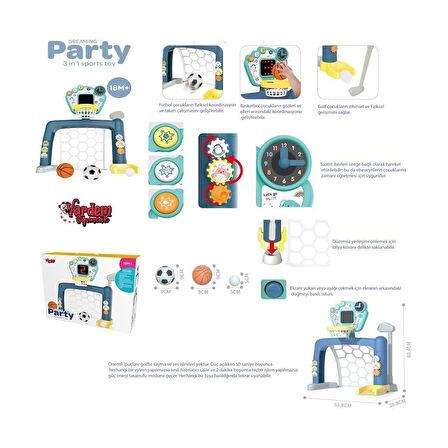 Kız Erkek Çocuk Oyuncak BAO-1908C Futbol, Basket ve Golf Oyun Seti -Vardem Kız Erkek Çocuk Oyuncak E
