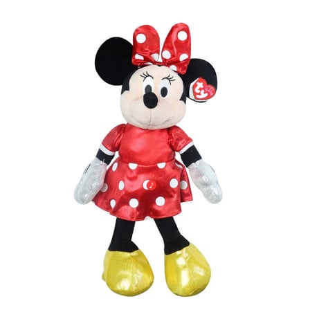 Kız Erkek Çocuk Oyuncak TY Sparkle Sesli Peluş Minnie Mouse Kırmızı 36cm Kız Erkek Çocuk Oyuncak Eği