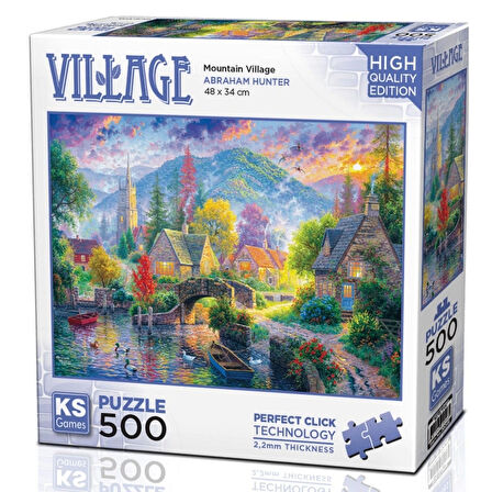Kız Erkek Çocuk Oyuncak KS Games Mountain Village Puzzle 500 Parça 20046 Kız Erkek Çocuk Oyuncak Eği