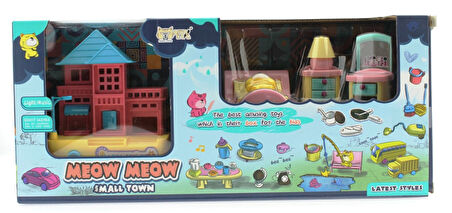 Kız Erkek Çocuk Oyuncak Kedi Şehri Ev ve Yatak Odası Oyun Seti Kız Erkek Çocuk Oyuncak Eğitici Eğlen