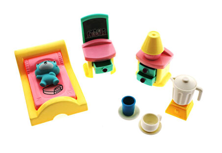 Kız Erkek Çocuk Oyuncak Kedi Şehri Ev ve Yatak Odası Oyun Seti Kız Erkek Çocuk Oyuncak Eğitici Eğlen