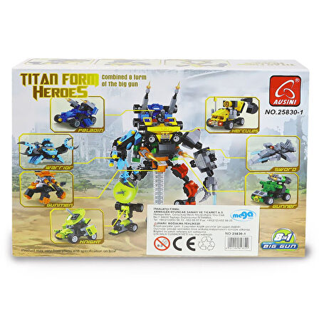 Kız Erkek Çocuk Oyuncak Ausini Titan Heroes Hercules-1 82 Parça Kız Erkek Çocuk Oyuncak Eğitici Eğle