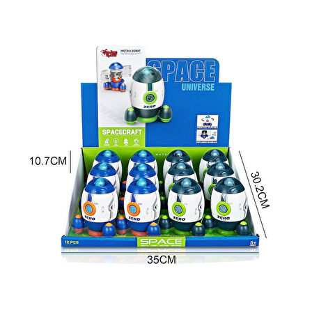 Kız Erkek Çocuk Oyuncak MG-D400-44 Sürtmeli Astronotlu Uzay Roketi Kız Erkek Çocuk Oyuncak Eğitici E