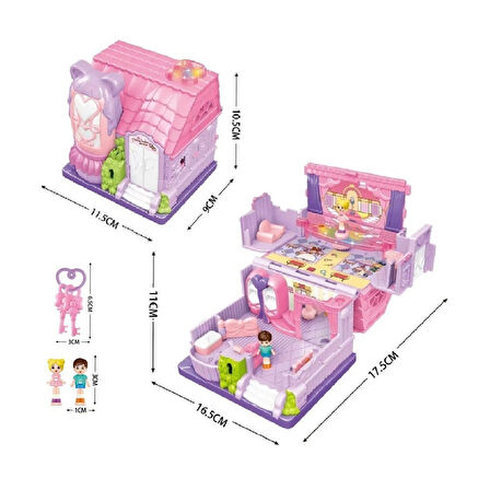 Kız Erkek Çocuk Oyuncak QF2910-11-12-13-14-15 Işıklı Müzikli Aksesuarlı Ev Serisi Açılıp-Katlanır Kı