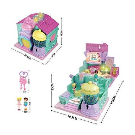 Kız Erkek Çocuk Oyuncak QF2910-11-12-13-14-15 Işıklı Müzikli Aksesuarlı Ev Serisi Açılıp-Katlanır Kı