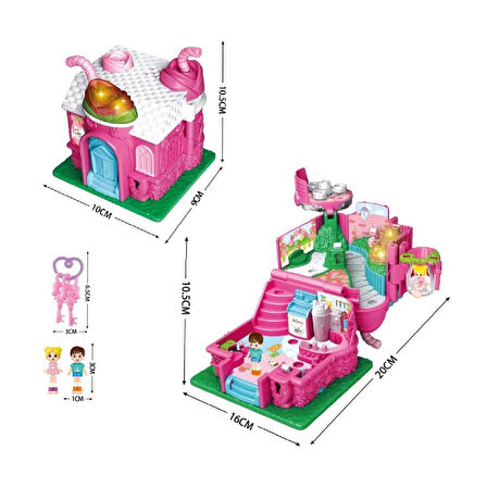 Kız Erkek Çocuk Oyuncak QF2910-11-12-13-14-15 Işıklı Müzikli Aksesuarlı Ev Serisi Açılıp-Katlanır Kı