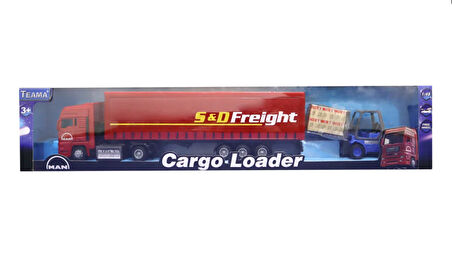 Kız Erkek Çocuk Oyuncak Kutulu Sürtmeli Forklift ve Kırmızı Tır Kız Erkek Çocuk Oyuncak Eğitici Eğle