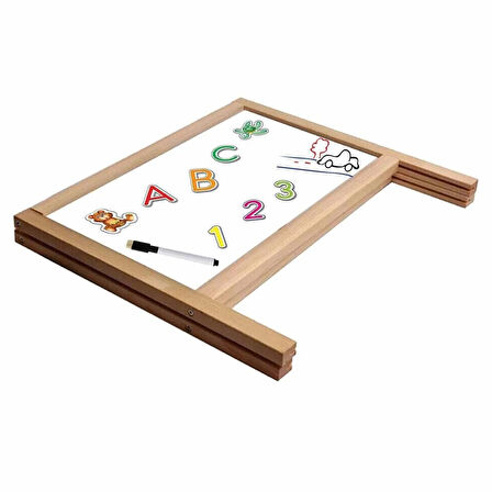 Kız Erkek Çocuk Oyuncak 2243 Manyetik Çift Taraflı Masaüstü Ahşap Yazı Tahtası -Dıytoy Kız Erkek Çoc