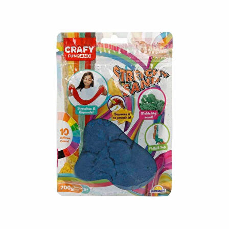 Kız Erkek Çocuk Oyuncak 3605 Crafy Streç Oyun Kumu Koyu Mavi 200 g Kız Erkek Çocuk Oyuncak Eğitici E