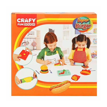 Kız Erkek Çocuk Oyuncak 2015 Crafy Süper Burger Oyun Hamuru Seti 200 g 12 Parça Kız Erkek Çocuk Oyun