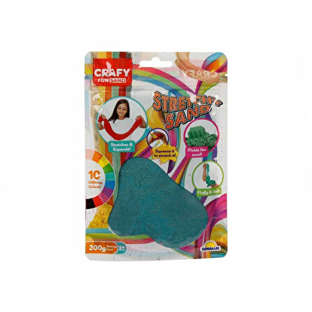Kız Erkek Çocuk Oyuncak 3606 Crafy Streç Oyun Kumu Turkuaz 200 g Kız Erkek Çocuk Oyuncak Eğitici Eğl
