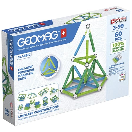 Kız Erkek Çocuk Oyuncak Geomag Classic Manyetik Zeka Oyunu 60 Parça Kız Erkek Çocuk Oyuncak Eğitici