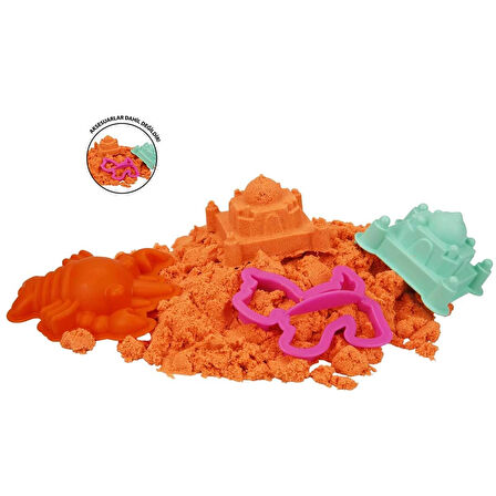 Kız Erkek Çocuk Oyuncak Fun Dough Kinetik Kum 1000 g Turuncu Kız Erkek Çocuk Oyuncak Eğitici Eğlence