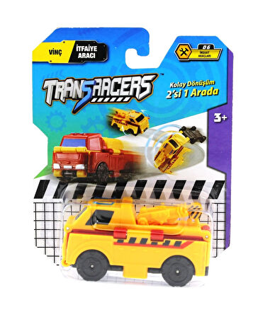 Kız Erkek Çocuk Oyuncak Transracers Dönüşen Araçlar Vinç / İtfaiye Aacı Kız Erkek Çocuk Oyuncak Eğit