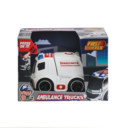 Kız Erkek Çocuk Oyuncak ER-247 Fast Wheels Ambulans Kamyonu Kız Erkek Çocuk Oyuncak Eğitici Eğlencel