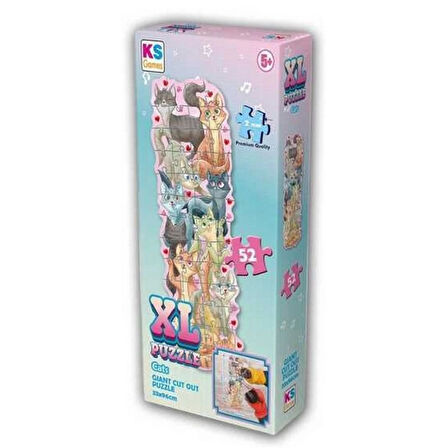 Kız Erkek Çocuk Oyuncak Ks Games Cats XL Puzzle 52 Parça KS-28617 Kız Erkek Çocuk Oyuncak Eğitici Eğ
