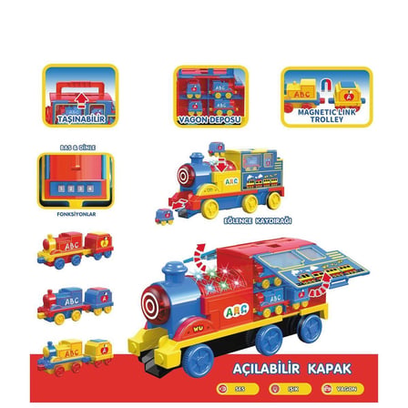 Kız Erkek Çocuk Oyuncak LFI-9522 Işıklı Müzikli İnteraktif Tren Kız Erkek Çocuk Oyuncak Eğitici Eğle