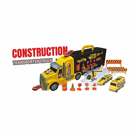 Kız Erkek Çocuk Oyuncak ERN-874 Heroes Toys Çantalı İnşaat Taşıyıcı Tır Seti Kız Erkek Çocuk Oyuncak