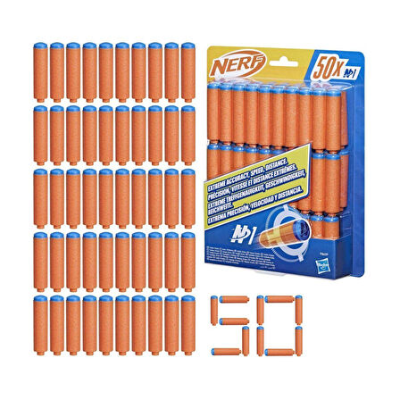 Kız Erkek Çocuk Oyuncak F8639 Nerf N Serisi Dart 50li Yedek Paket Kız Erkek Çocuk Oyuncak Eğitici Eğ