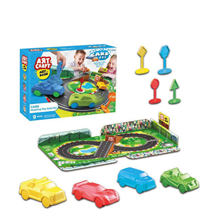 Kız Erkek Çocuk Oyuncak 03948 Artsand Arabalar Kum Seti 600 gr -Fentoys Kız Erkek Çocuk Oyuncak Eğit