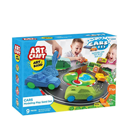 Kız Erkek Çocuk Oyuncak 03948 Artsand Arabalar Kum Seti 600 gr -Fentoys Kız Erkek Çocuk Oyuncak Eğit