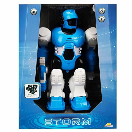 Kız Erkek Çocuk Oyuncak Storm Brave Sesli ve Işıklı Yürüyen Robot 25cm Kız Erkek Çocuk Oyuncak Eğiti
