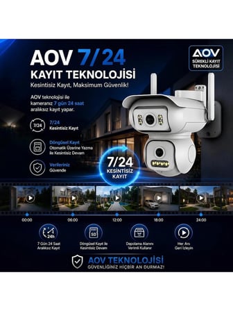 ONQAM ON-W2 Çift Kameralı AOV Kayıtlı Wi-Fi Uzaktan Bağlatılı 360 Derece Güvenlik Kamerası