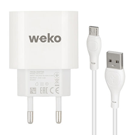 WK-21441 PDU QC 3.0 AMPER ŞARJ BAŞLIK ADAPTÖRÜ + MICRO USB KABLO