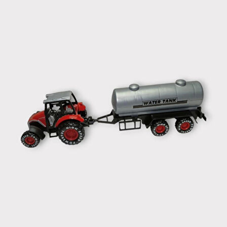 Çek Bırak Römorklu Traktör 25Cm - Kırmızı Su Tankı