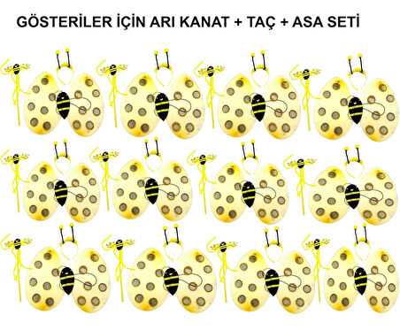 Okul Gösterileri için 12&#39;li Arı Kanadı Seti - Etkinlik Kanatları
