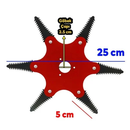 Eltos One Tools Çim Biçme Aparatı 6 Kollu Ahtapot Misina Çayır Biçme