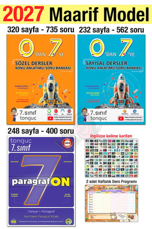 7. Sınıf 2027 0'dan 7'ye Konu Anlatımlı Soru Bankası Seti Paragrafon Yeni Müfredat Maarif Modeli