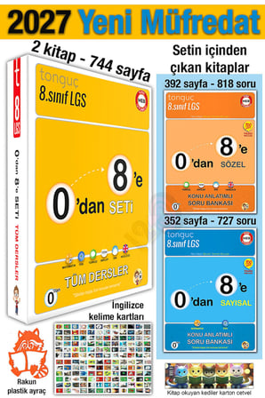  8. Sınıf 2027 0'dan 8'e Konu Anlatımlı Soru Bankası Seti İngilizce Kelime Kartları