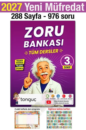 3. Sınıf 2027 Tüm Dersler Zoru Soru Bankası Türkçe Matematik Fen Hayat Bilgisi İngilizce Maarif