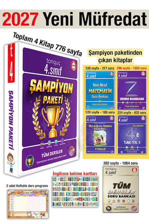 4. Sınıf 2027 Şampiyon Paketi Tüm Dersler Soru Bankası Seti