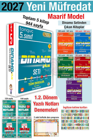 5. Sınıf 2027 Dinamo Set Soru Bankası Tüm Dersler Seti 1. 2. Dönem Yazılı Notları Denemeleri