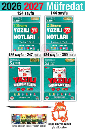 5. Sınıf 2027 1. 2. Dönem Yazılı Notları Denemeleri Tüm Dersler