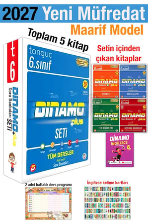 6. Sınıf 2027 Dinamo Tüm Dersler Soru Bankası Seti Maarif Model 5 Kitap